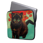 Van Gogh Black Cat Red Blume Laptopschutzhülle (Vorderseite Links)