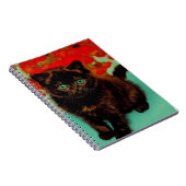Van Gogh Black Cat Red Blume Notizblock (Rechte Seite)