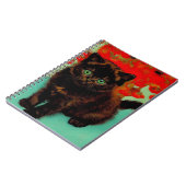Van Gogh Black Cat Red Blume Notizblock (Linke Seite)