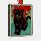 Van Gogh Black Cat Red Blume Ornament Aus Metall (Rechts)