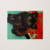 Van Gogh Black Cat Red Blume Puzzle (Horizontal)