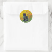 Van Gogh Black Cat Runder Aufkleber (Tasche)
