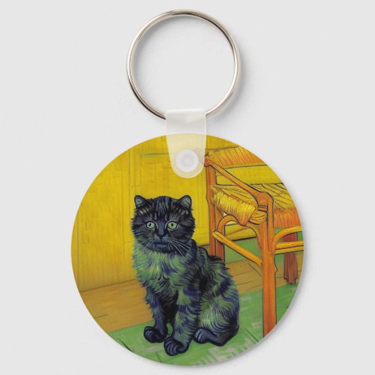 Van Gogh Black Cat Schlüsselanhänger (Vorderseite)
