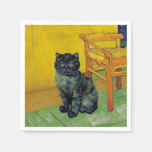 Van Gogh Black Cat Serviette (Vorderseite)