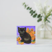 Van Gogh Black Kitten mit Sonnenblumen Begleitkarte (Stehend Vorderseite)