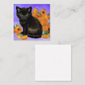 Van Gogh Black Kitten mit Sonnenblumen Begleitkarte (Vorne/Hinten)
