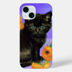 Van Gogh Black Kitten mit Sonnenblumen Case-Mate iPhone Hülle