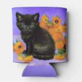 Van Gogh Black Kitten mit Sonnenblumen Dosenkühler (Rückseite)