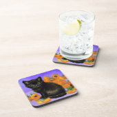 Van Gogh Black Kitten mit Sonnenblumen Getränkeuntersetzer (Rechte Seite)