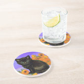 Van Gogh Black Kitten mit Sonnenblumen Getränkeuntersetzer (Seite)