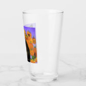 Van Gogh Black Kitten mit Sonnenblumen Glas (Links)