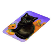 Van Gogh Black Kitten mit Sonnenblumen Magnet (Linke Seite)