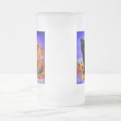 Van Gogh Black Kitten mit Sonnenblumen Mattglas Bierglas (Mittel)
