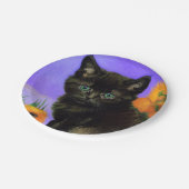 Van Gogh Black Kitten mit Sonnenblumen Pappteller (Schrägansicht)