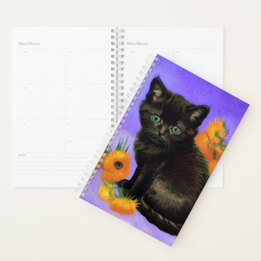 Van Gogh Black Kitten mit Sonnenblumen Planer (Anzeige)