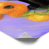 Van Gogh Black Kitten mit Sonnenblumen Poster (Ecke)