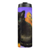 Van Gogh Black Kitten mit Sonnenblumen Thermosbecher (Vorderseite)