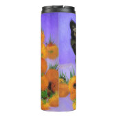 Van Gogh Black Kitten mit Sonnenblumen Thermosbecher (Rückseite)