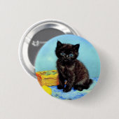 Van Gogh Black Kitten mit Yarn Button (Vorne & Hinten)
