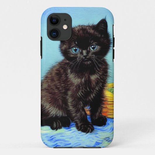 Van Gogh Black Kitten mit Yarn Case-Mate iPhone Hülle (Rückseite)