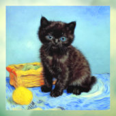 Van Gogh Black Kitten mit Yarn Fensteraufkleber (Blatt 3)
