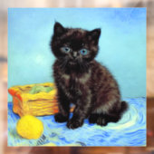 Van Gogh Black Kitten mit Yarn Fensteraufkleber (Blatt 2)
