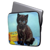 Van Gogh Black Kitten mit Yarn Laptopschutzhülle (Vorderseite Links)