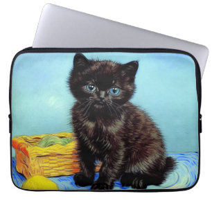 Van Gogh Black Kitten mit Yarn Laptopschutzhülle