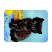 Van Gogh Black Kitten mit Yarn Magnet (Horizontal)