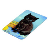 Van Gogh Black Kitten mit Yarn Magnet (Linke Seite)