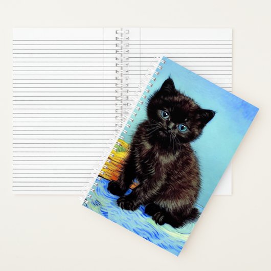 Van Gogh Black Kitten mit Yarn Notizblock (Innen)