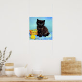 Van Gogh Black Kitten mit Yarn Poster (Küche)