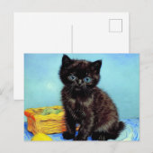 Van Gogh Black Kitten mit Yarn Postkarte (Vorne/Hinten)