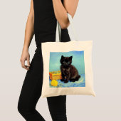 Van Gogh Black Kitten mit Yarn Tragetasche (Vorderseite (Produkt))