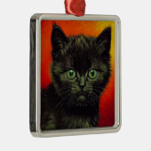 Van Gogh Black Kitten Ornament Aus Metall (Rechts)