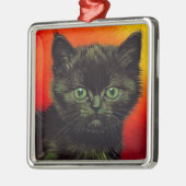 Van Gogh Black Kitten Ornament Aus Metall (Links)