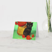Van Gogh Black Kitten Red Blume Ankündigung (Rückseite)