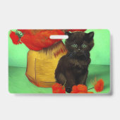 Van Gogh Black Kitten Red Blume Ausweis (Rückseite)