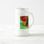 Van Gogh Black Kitten Red Blume Bierglas (VorderseiteRechts)