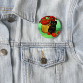 Van Gogh Black Kitten Red Blume Button (Beispiel)