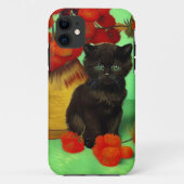 Van Gogh Black Kitten Red Blume Case-Mate iPhone Hülle (Rückseite)