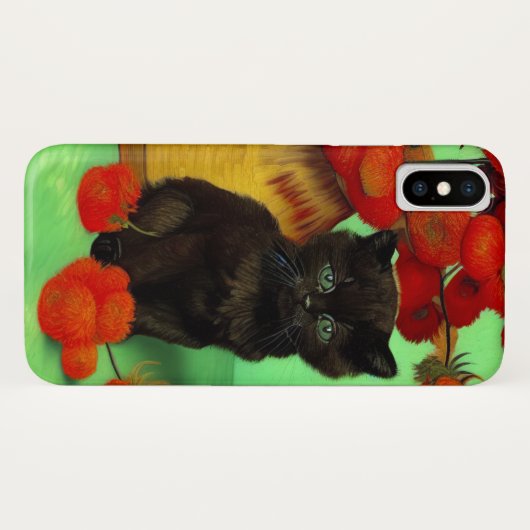 Van Gogh Black Kitten Red Blume Case-Mate iPhone Hülle (Rückseite (Horizontal))