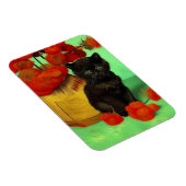Van Gogh Black Kitten Red Blume Magnet (Rechte Seite)