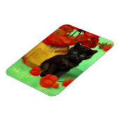 Van Gogh Black Kitten Red Blume Magnet (Linke Seite)