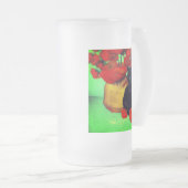 Van Gogh Black Kitten Red Blume Mattglas Bierglas (VorderseiteRechts)
