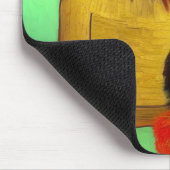 Van Gogh Black Kitten Red Blume Mousepad (Ecke)