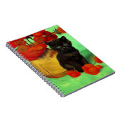 Van Gogh Black Kitten Red Blume Notizblock (Rechte Seite)