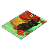 Van Gogh Black Kitten Red Blume Notizblock (Linke Seite)