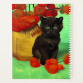 Van Gogh Black Kitten Red Blume Planer (Rückseite)