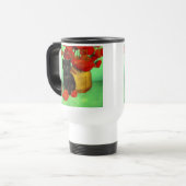 Van Gogh Black Kitten Red Blume Reisebecher (Vorderseite Links)